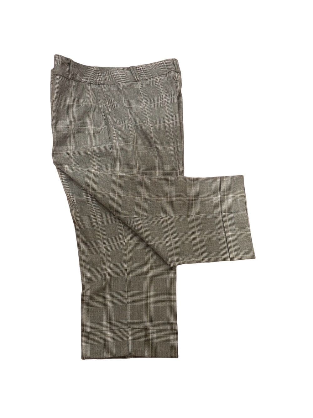 90s DALIA GLEN PLAID TARTAN TRENDY CROPPED BLACK & GRAY PANTS W CUFF DALIA SZ 16